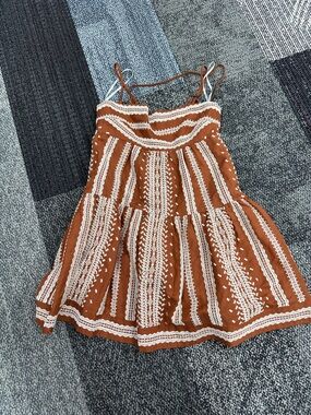 Shona Joy Rust Embroidered Dress Size-2